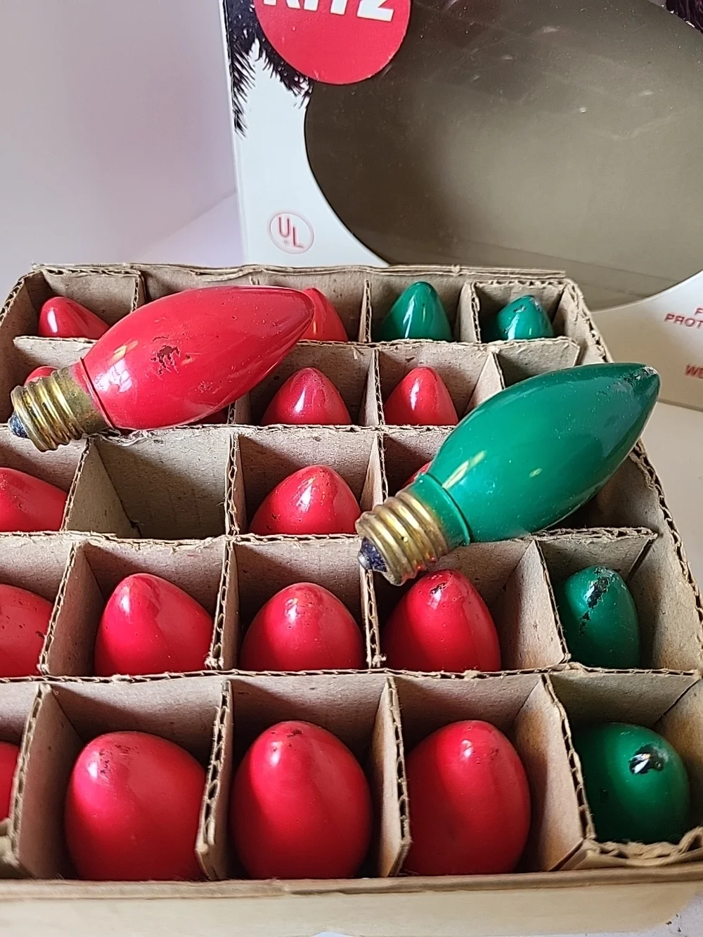 Vintage Ritz 25-Light Outdoor Christmas Bulb Set  Red & Green Bulbs Only No Cord